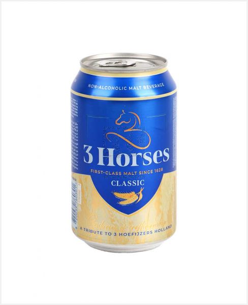3 HORSES NON-ALCOHOLIC MALT BEVERAGE CLASSIC 330ML