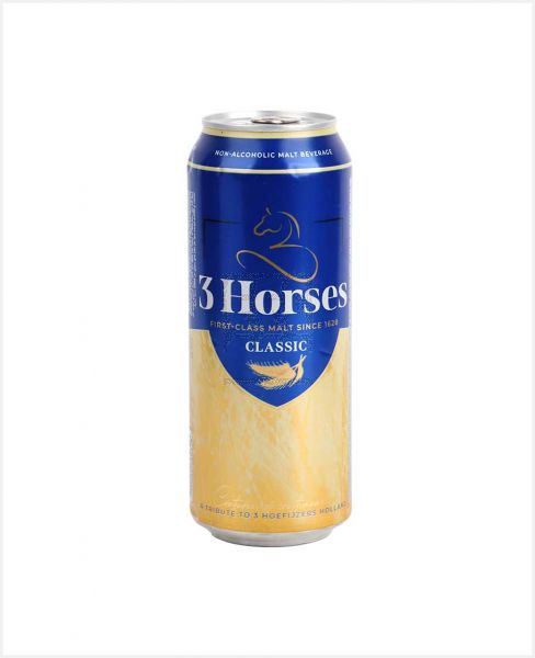 3 HORSES NON-ALCOHOLIC MALT BEVERAGE CLASSIC 500ML