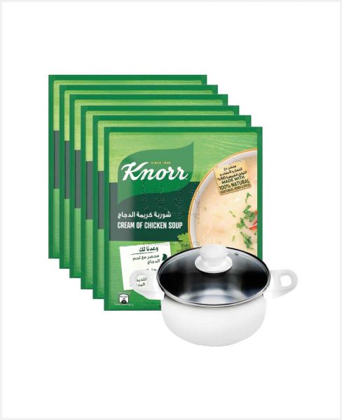 KNORR CREAM OF CHICKEN SOUP 65GM 5+1FREE + POT