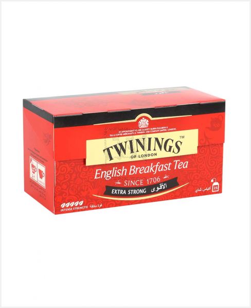 TWININGS ENGLISH BREAKFAST TEA EXTRA STRONG 25 BAGS 57.5GM