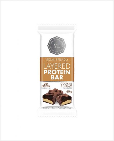 YOUTHFUL LIVING COOKIES & CREAM FLAVOURED PROTEIN BAR 60GM