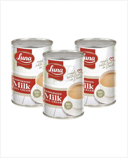 LUNA EVAPORATED MILK FULL CREAM 3X400GM (3X391ML) PROMO
