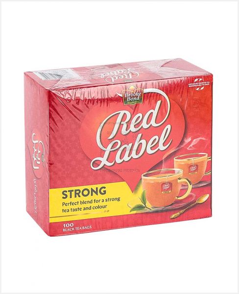 BROOKE BOND RED LABEL STRONG BLACK TEA BAGS 100S 200GM