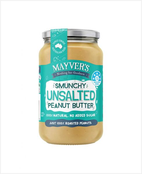 MAYVER'S UNSALTED PEANUT BUTTER SMUNCHY 375GM