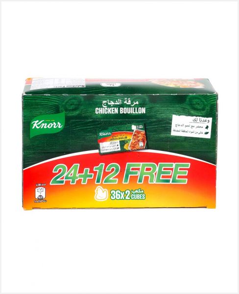 KNORR CHICKEN BOUILLON 20GM 24+12FREE