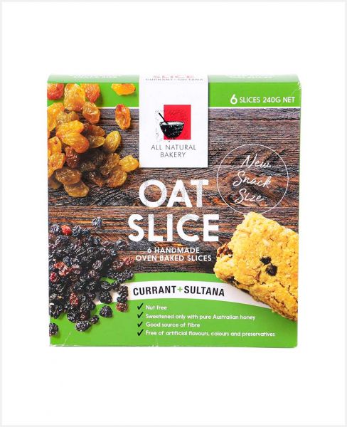 ALL NATURAL BAKERY CURRANT+SULTANA OAT SLICE 40GM
