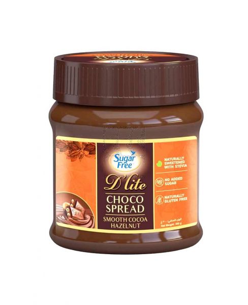SUGAR FREE D’LITE CHOCO SPREAD SMOOTH COCOA HAZELNUT 300GM