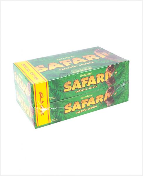 GANDOUR SAFARI CARAMEL CRUNCH CHOCOLATE 2(12X32GM) PROMO