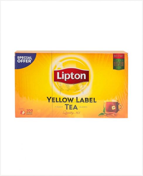 LIPTON YELLOW LABEL BLACK TEA BAGS 200S (UAE) 400GM @S.PRICE