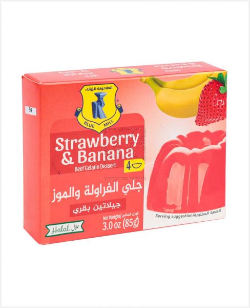 BLUE MILL STRAWBERRY & BANANA BEEF GELATIN DESSERT 85GM