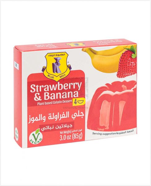 BLUE MILL STRAWBERRY & BANANA PLANT BASED GELATIN DESSERT 85GM