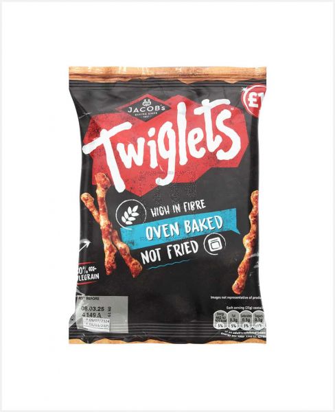 JACOB'S TWIGLETS HIGH IN FIBRE OVEN BAKED NOT FRIED 105GM