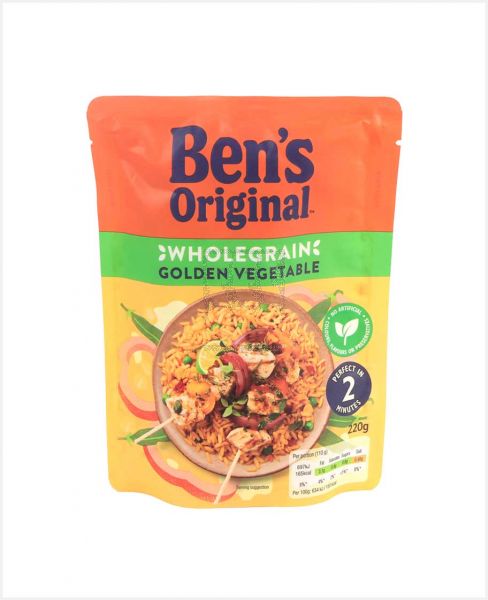 BEN'S ORIGINAL WHOLEGRAIN GOLDEN VEGETABLE RICE 220GM