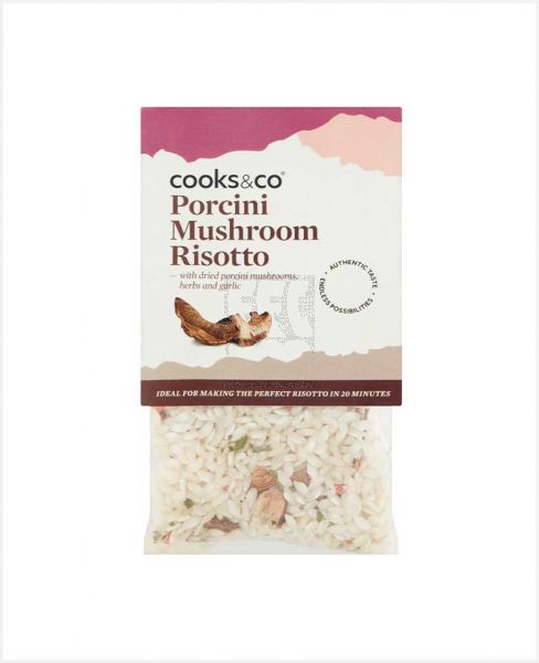 COOKS & CO PORCINI MUSHROOM RISOTTO WITH HERBS AND GARLIC 190GM