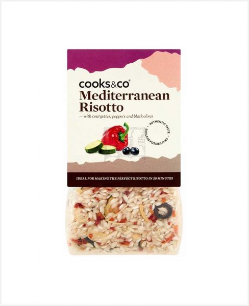 COOKS & CO MEDITERRANEAN RISOTTO WITH COURGETTES,PEPPERS & BLACK OLIVES 190GM