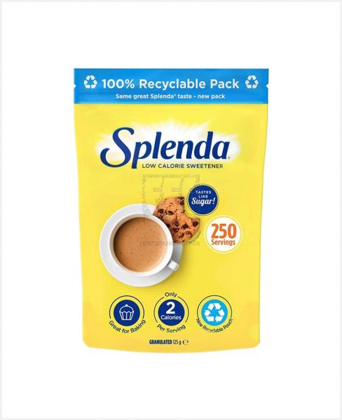 SPLENDA LOW CALORIE SWEETENER GRANULATED 125GM