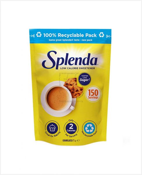 SPLENDA LOW CALORIE SWEETENER GRANULATED 75GM