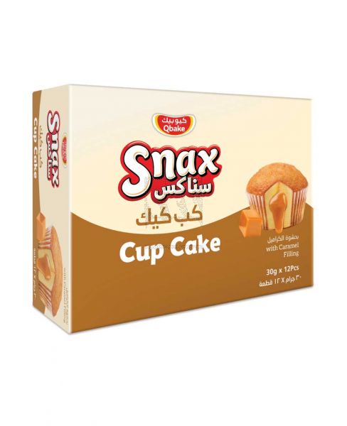 QBAKE SNAX CUP CAKE WITH CARAMEL FILLING 30GM