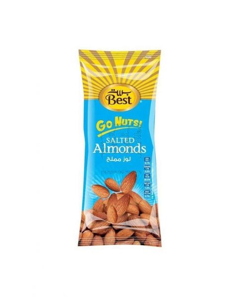 BEST GO NUTS SALTED ALMONDS POUCH 80GM