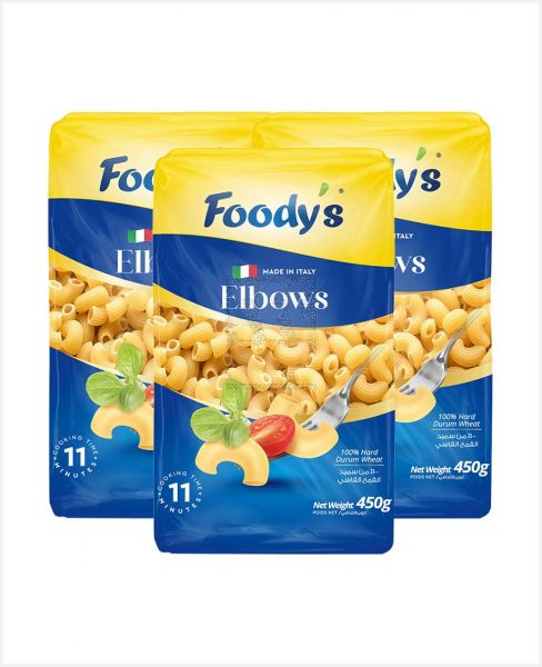 FOODY'S ELBOW MACARONI 3X450GM PROMO