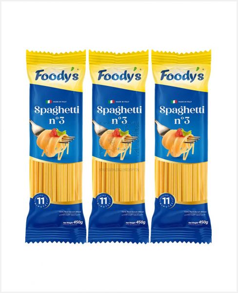 FOODY'S SPAGHETTI NO 3 3X450GM PROMO