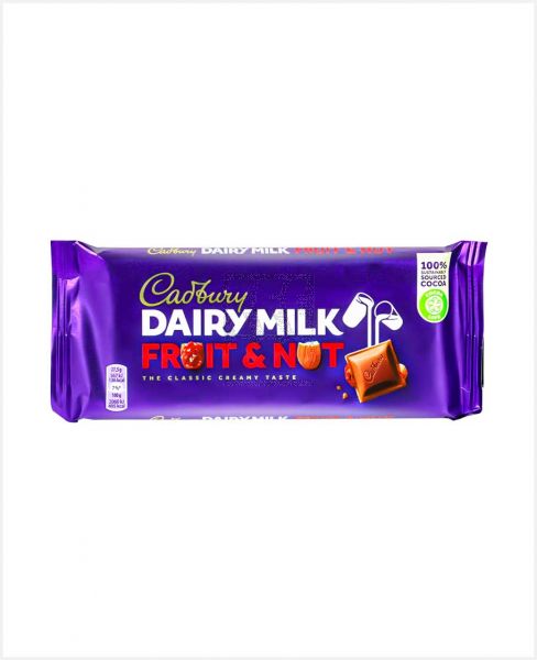 CADBURY DAIRY MILK FRUIT & NUT CHOCOLATE 110GM