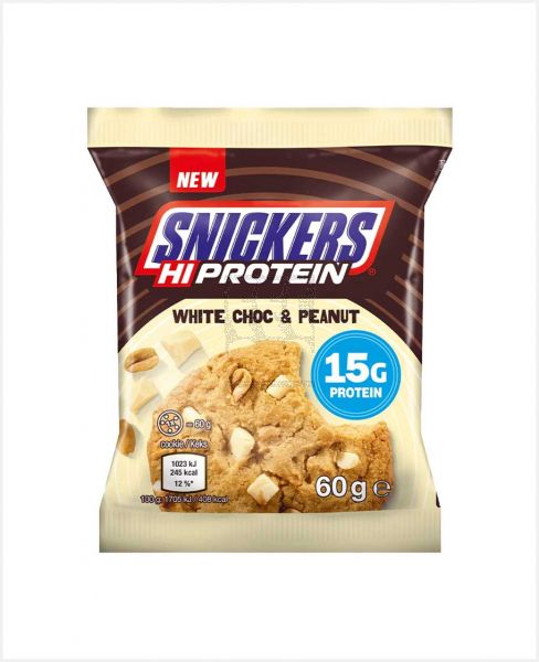 SNICKERS HI PROTEIN WHITE CHOC & PEANUT COOKIES 60GM