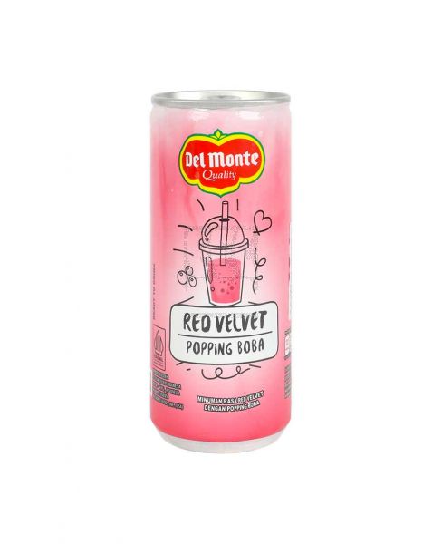 DEL MONTE POPPING BOBA RED VELVET FLAVOR DRINK CAN 240ML