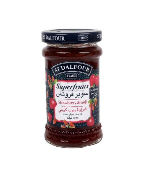 ST. DALFOUR SUPER FRUITS STRAWBERRY AND GOJI SPREAD NO ADDED SUGAR 170GM