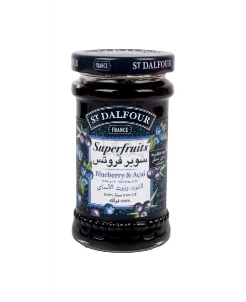 ST. DALFOUR SUPER FRUITS BLUEBERRY AND ACAI SPREAD NO ADDED SUGAR 170GM