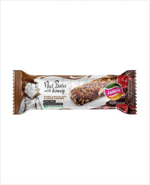 JANNIS NUT BAR WITH HONEY, DARK CHOCOLATE & SOUR CHERRY 30GM