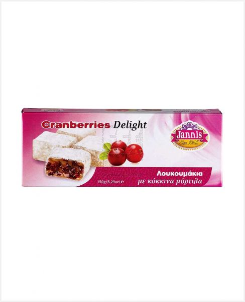 JANNIS CRANBERRIES DELIGHT 150GM