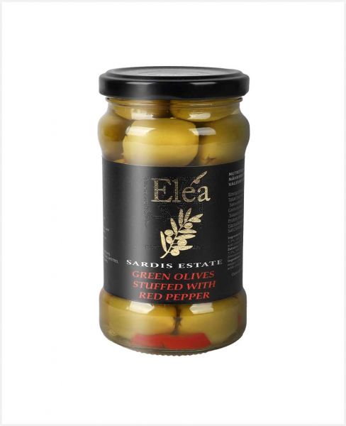 ELEA GREEN OLIVES STUFFED WITH RED PEPPER 180GM