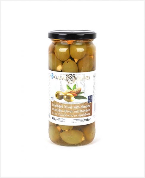 GAIA OLIVES CHALKIDIKI OLIVES WITH ALMOND 480GM