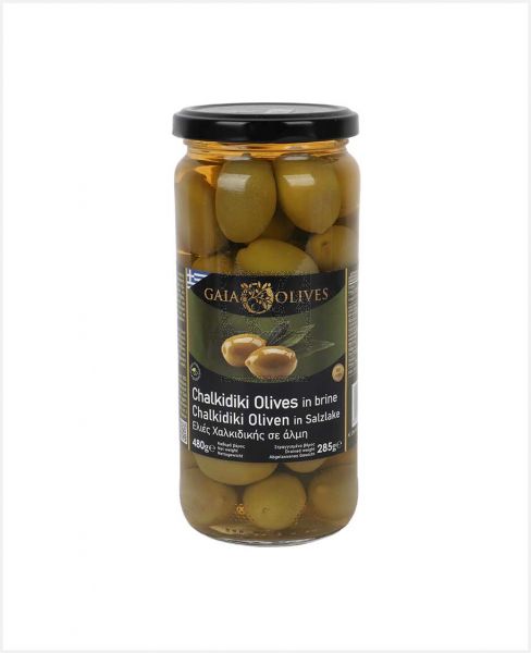 GAIA OLIVES CHALKIDIKI OLIVES IN BRINE 480GM
