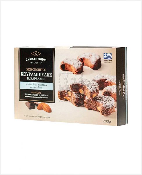 CHRISANTHIDIS KOURABIEDS OF N.KARVALI WITH WHOLE ALMONDS AND CHOCOLATE 200GM