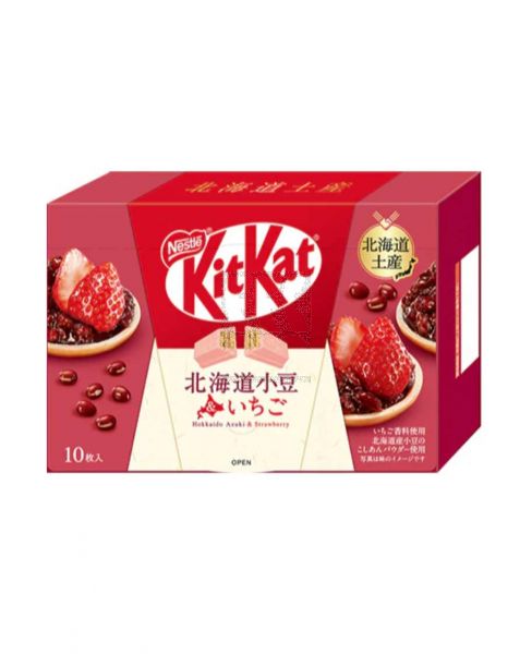 KITKAT WAFER CHOCOLATE HOKKAIDO AZUKI & STRAWBERRY 10PCS 127GM