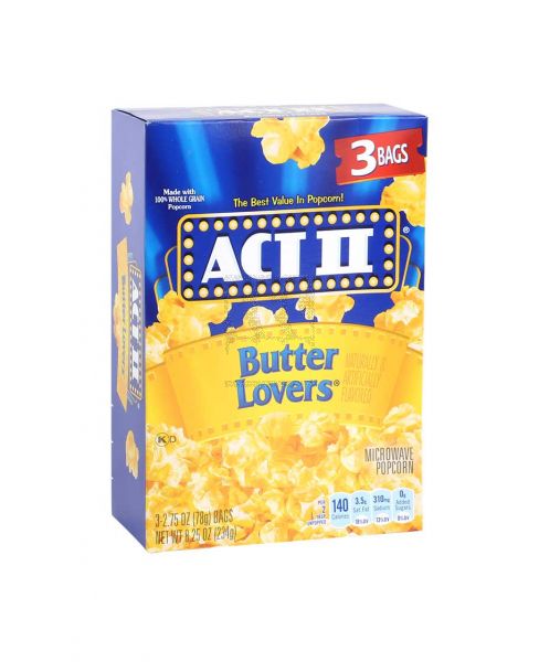 ACT II MICROWAVE POPCORN BUTTER LOVERS FLAVOUR 234GM