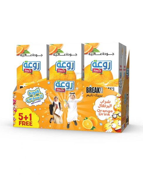 RAWA BREAK TIME ORANGE FLAVORED DRINK 200ML 5+1FREE