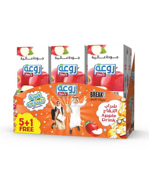 RAWA BREAK TIME APPLE FLAVORED DRINK 200ML 5+1FREE