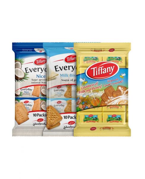 TIFFANY GLUCOSE+NICE+MILK ASSORTED BISCUITS 3(10X40GM)