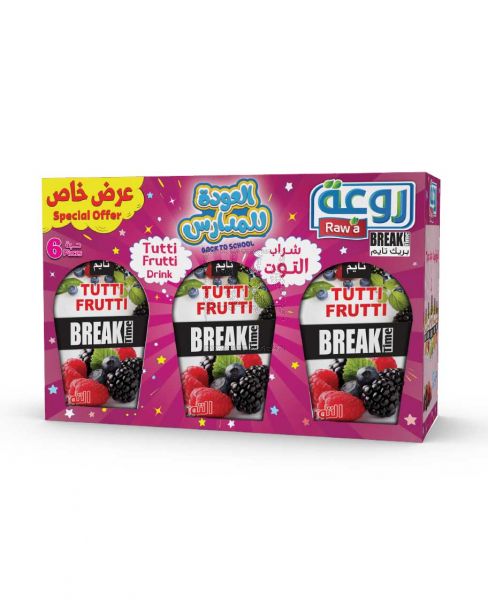 RAWA TUTTI FRUTTI FLAVORED DRINK POUCH 6X200ML