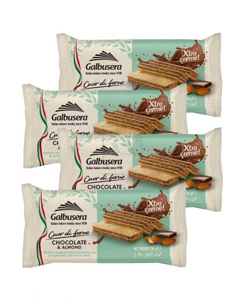 GALBUSERA CHOCOLATE & ALMOND WAFERS 4X36GM PROMO