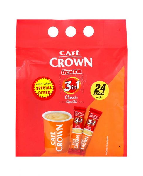 CAFE CROWN 3IN1 COFFEE ASSORTED 24X17.5GM PROMO