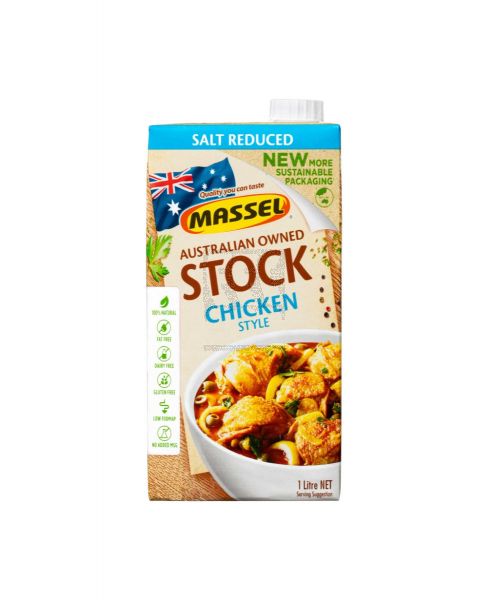 MASSEL AUSTRALIAN OWNED STOCK CHICKEN STYLE SALT REDUCED 1LTR