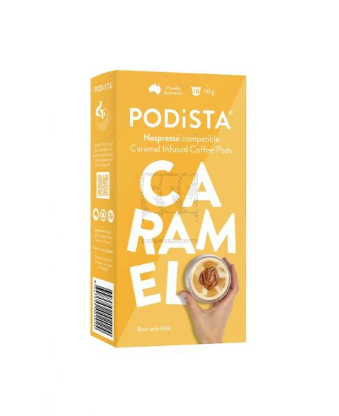 PODISTA CARAMEL INFUSED COFFEE PODS 50GM
