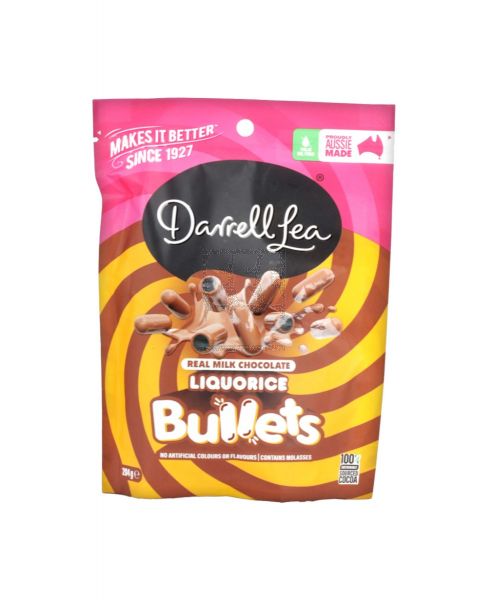 DARRELL LEA LIQUORICE BULLETS MILK CHOCOLATE 204GM