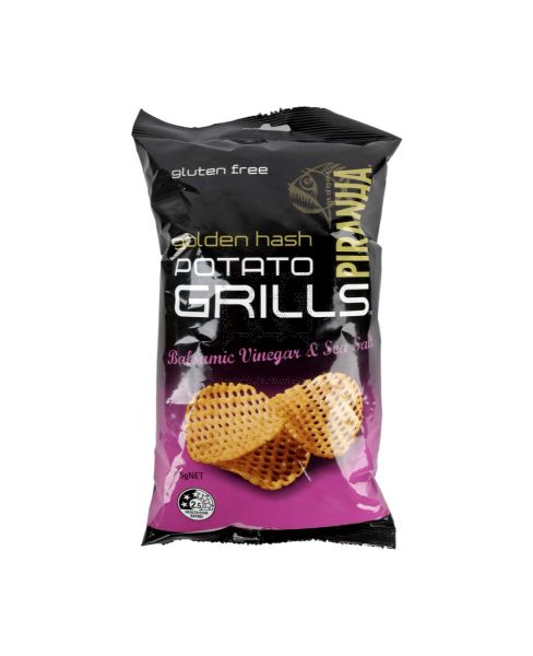 PIRANHA GOLDEN HASH POTATO GRILLS BALSAMIC VINEGAR & SEA SALT 75GM