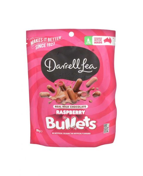 DARRELL LEA RASPBERRY BULLETS MILK CHOCOLATE 204GM