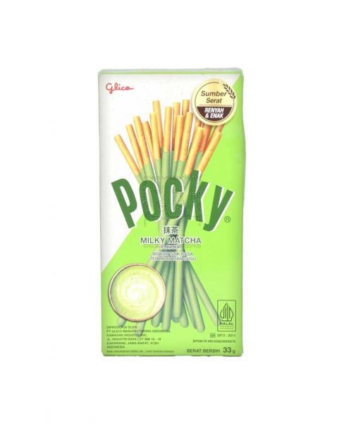 POCKY MILKY MATCHA BISCUIT STICKS 33GM